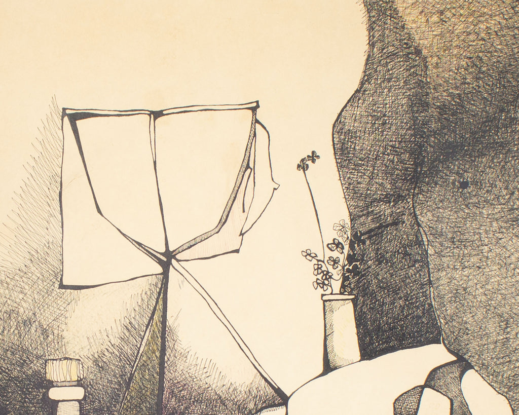 Nicholas Takis Abstract Still Life Ink Drawing