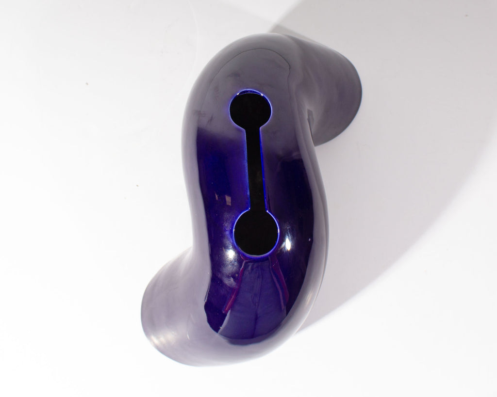 Raymor Italy Blue Ceramic Tube Vase