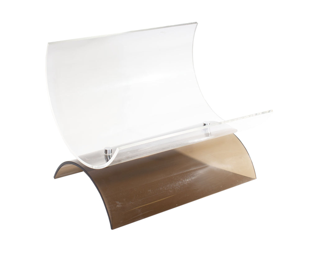 Vintage Curved Acrylic Magazine Rack