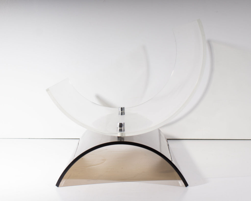 Vintage Curved Acrylic Magazine Rack