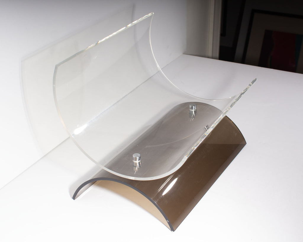 Vintage Curved Acrylic Magazine Rack