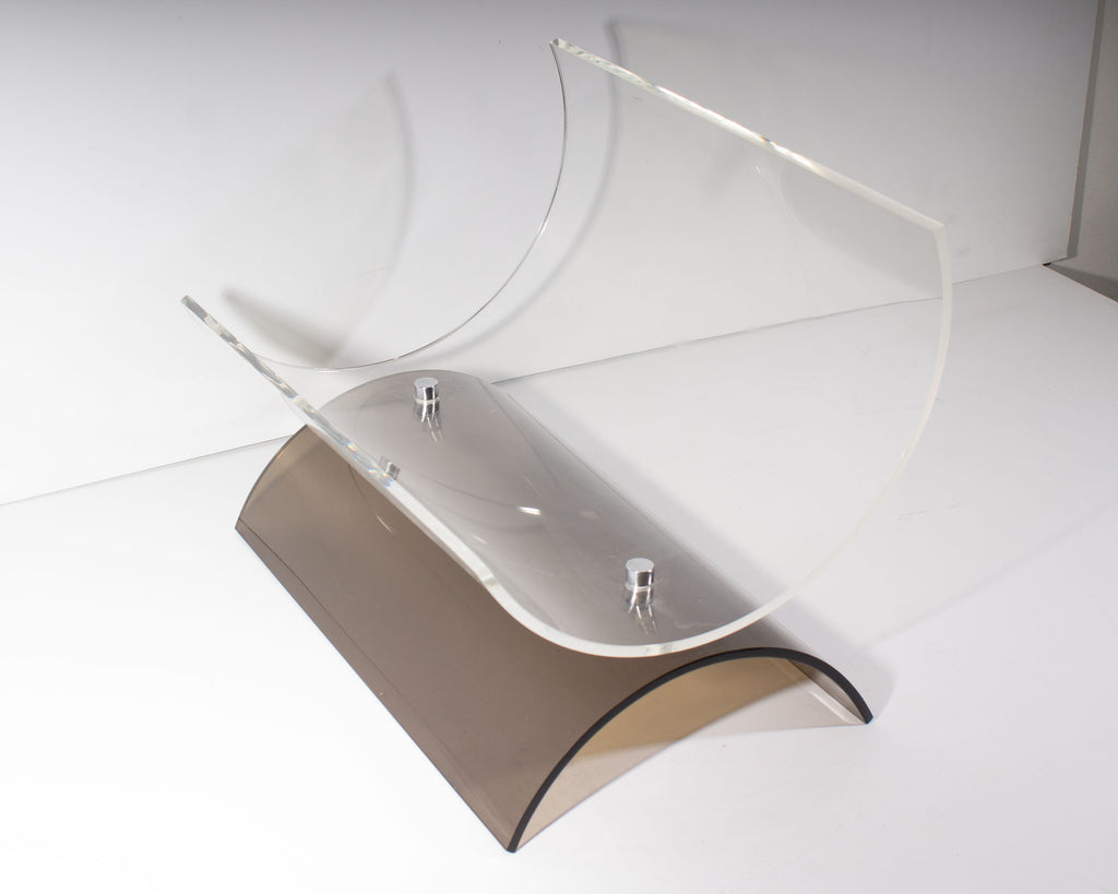 Vintage Curved Acrylic Magazine Rack