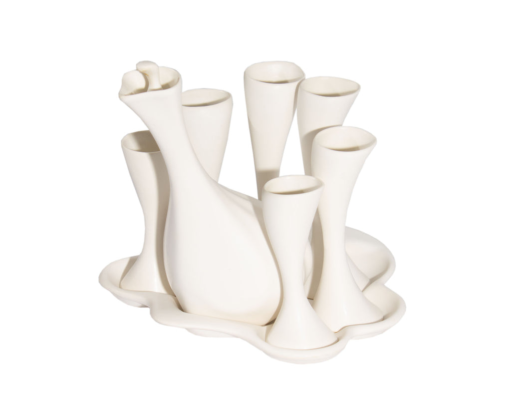 Peter Saenger White Ceramic Sake Set