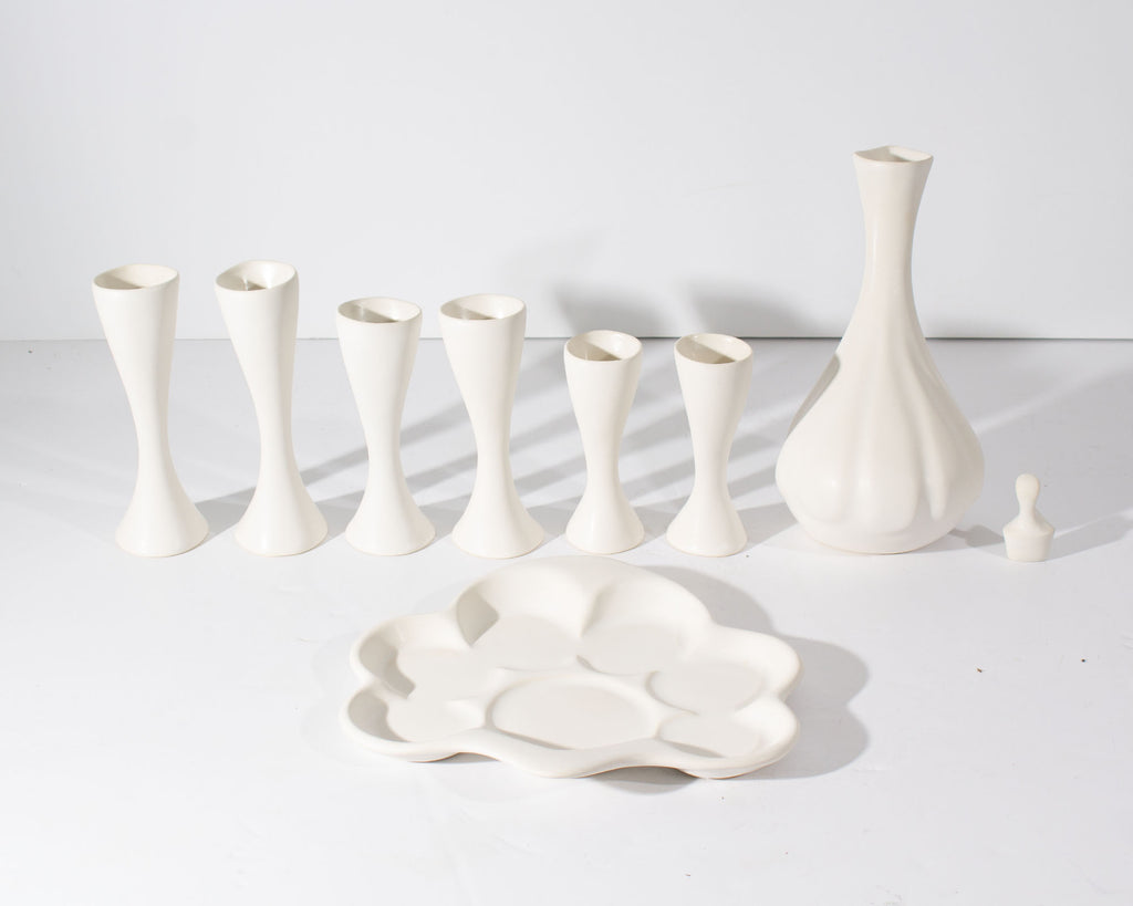 Peter Saenger White Porcelain Sake Set