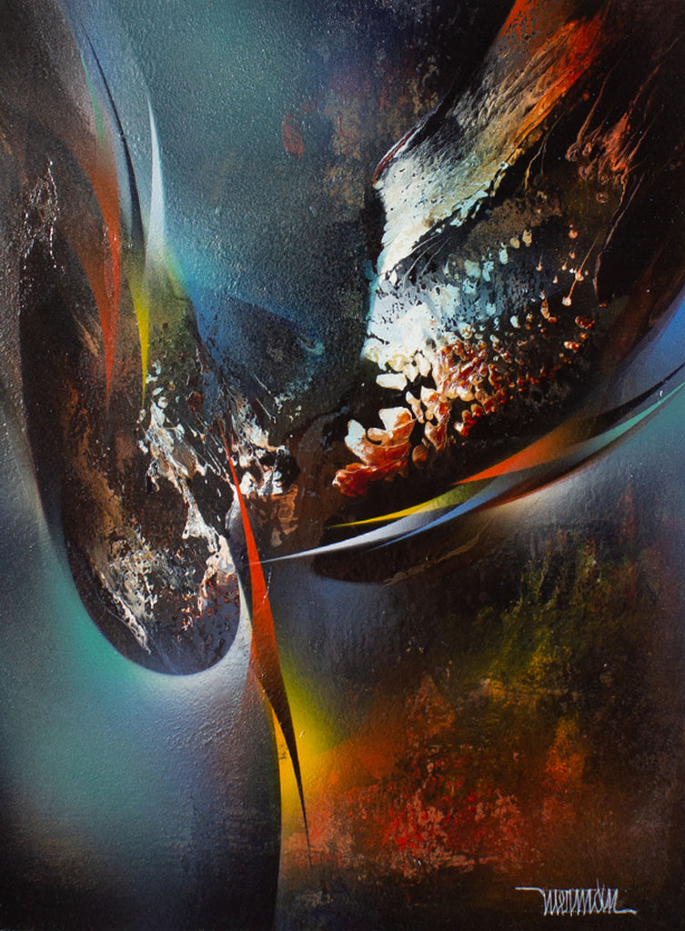 Leonardo Nierman “Moment of Flight” Abstract Oil on Board Painting