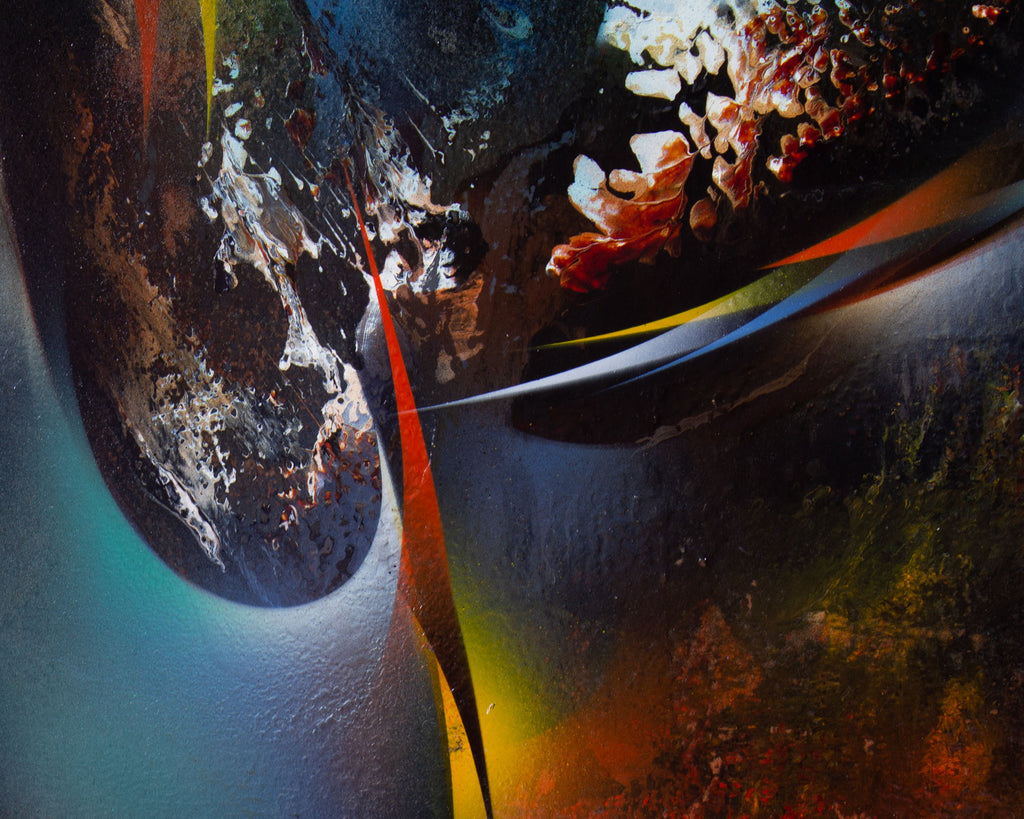 Leonardo Nierman “Moment of Flight” Abstract Oil on Board Painting