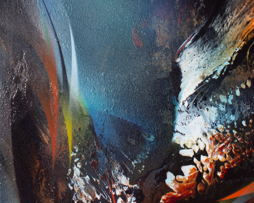 Leonardo Nierman “Moment of Flight” Abstract Oil on Board Painting