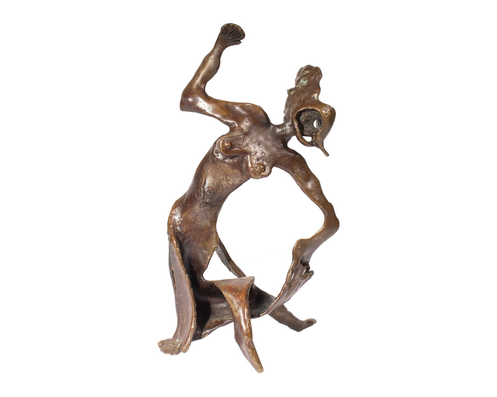 Mid-Century Bronze Brutalist Sculpture of a Female Figure