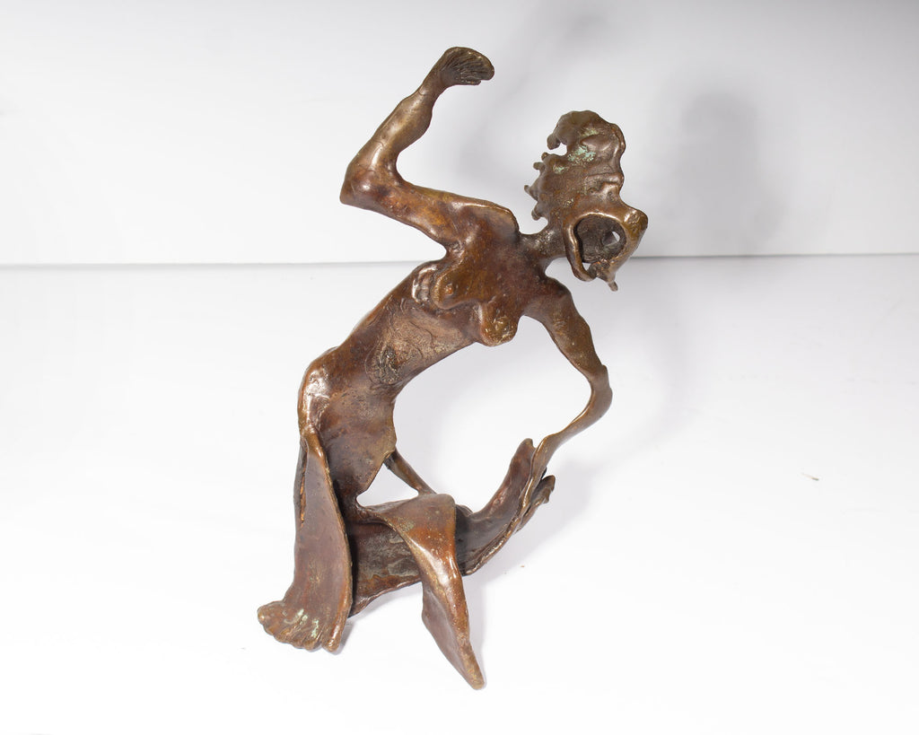 Mid-Century Bronze Brutalist Sculpture of a Female Figure