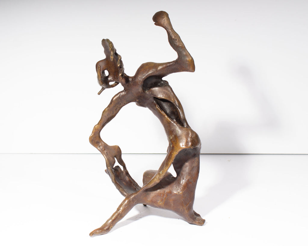 Mid-Century Bronze Brutalist Sculpture of a Female Figure