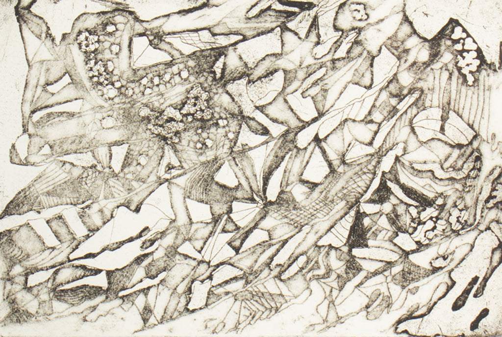 Mae Alice Engron “Flight” Abstract Etching