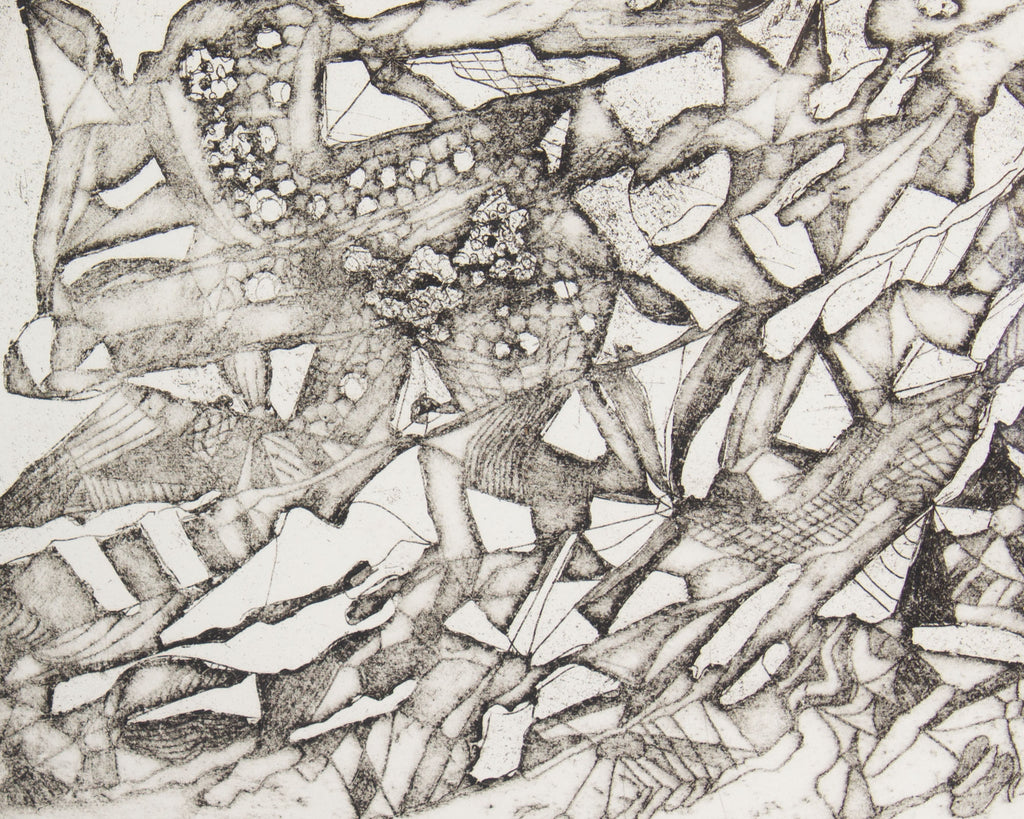Mae Alice Engron “Flight” Abstract Etching