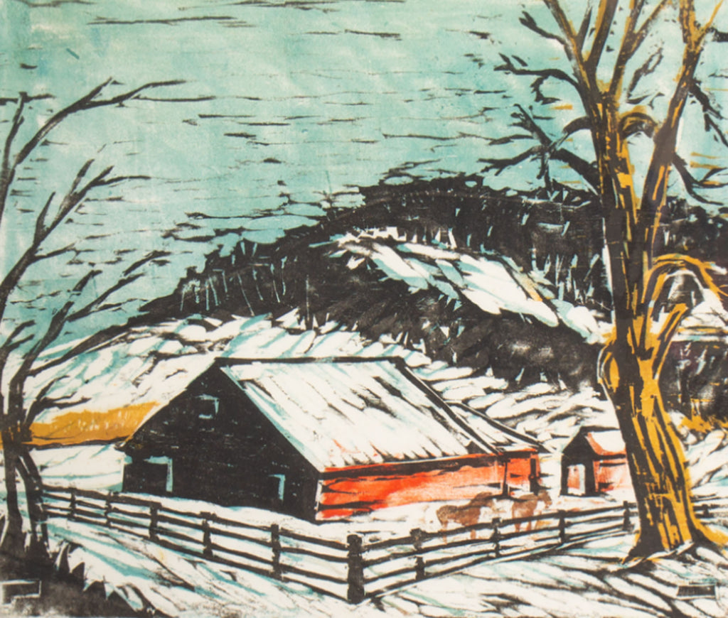 Bette Graham “Winter - Metamora” Woodblock Print