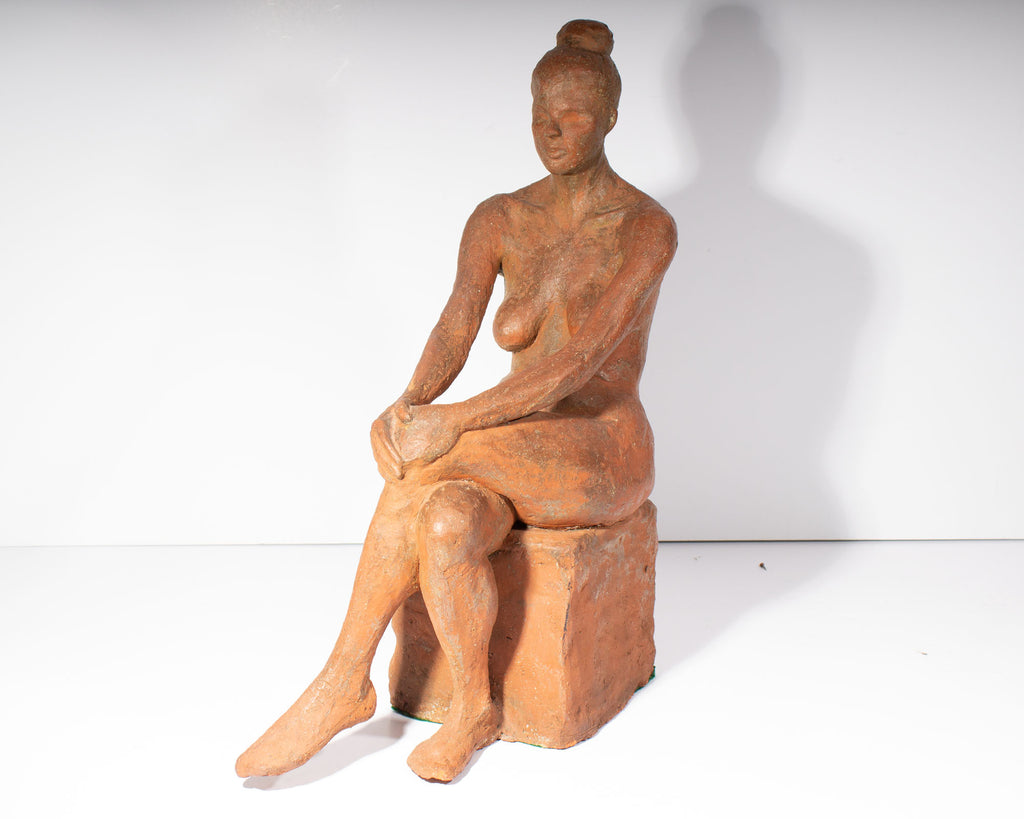 C. Yager 1965 Terra Cotta Sculpture of a Female Figure