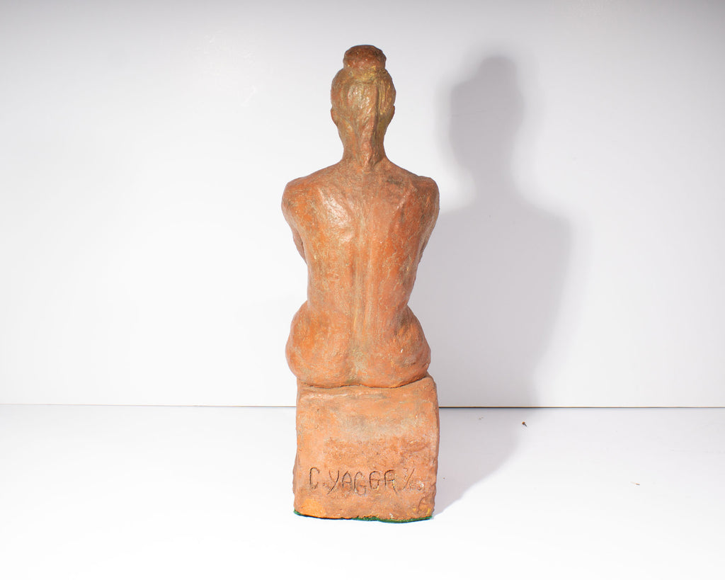 C. Yager 1965 Terra Cotta Sculpture of a Female Figure