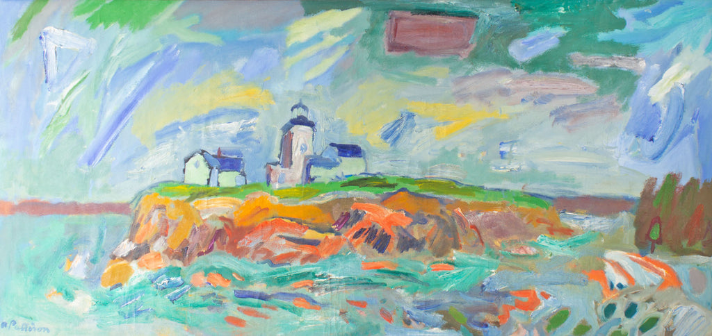 Abbott Pattison Oil on Canvas Painting of a Lighthouse