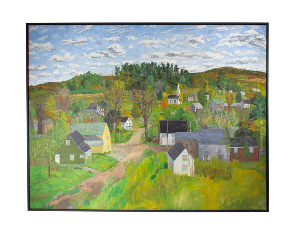 Harry Pattison Oil on Canvas Painting of a Town