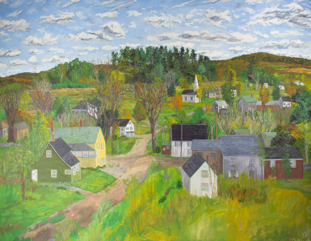 Harry Pattison Oil on Canvas Painting of a Town