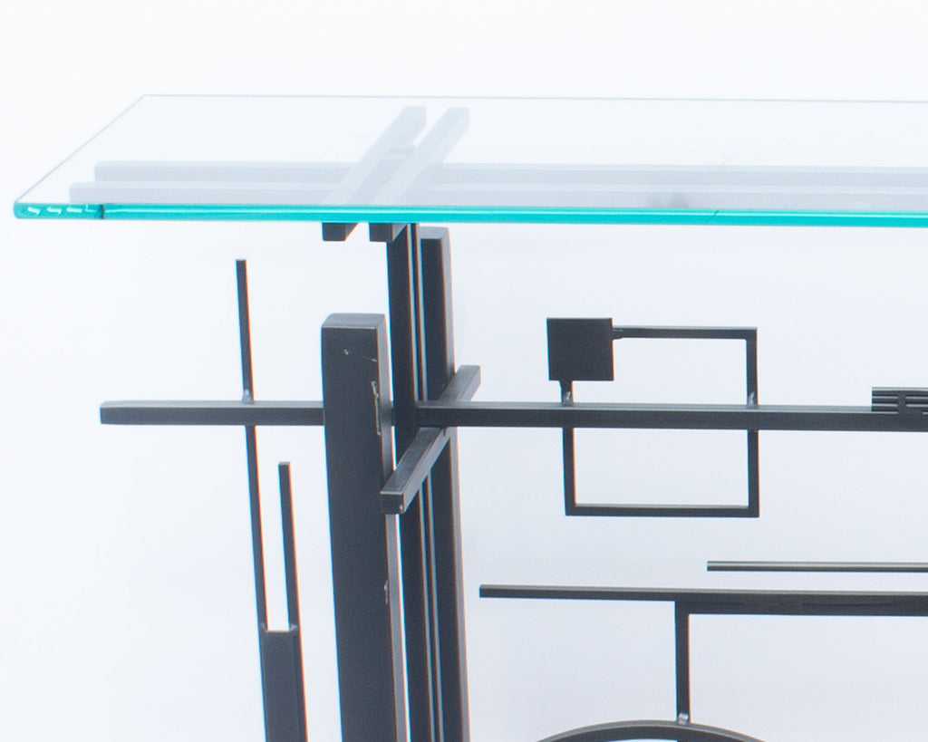 Postmodern Metal Console Table
