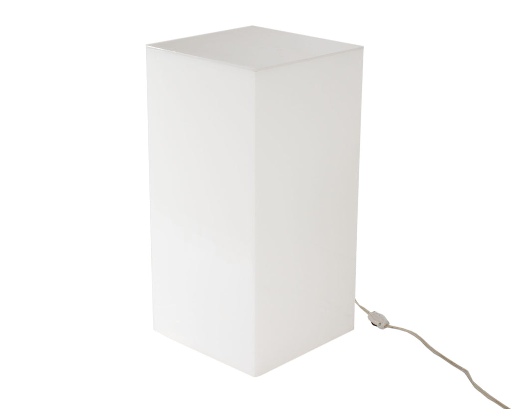 Vintage White Acrylic Box Table Lamp