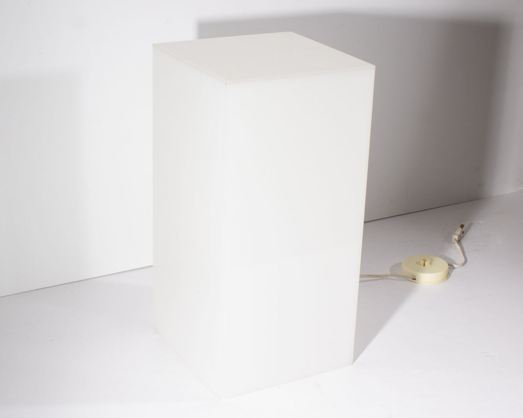 Vintage White Acrylic Box Table Lamp