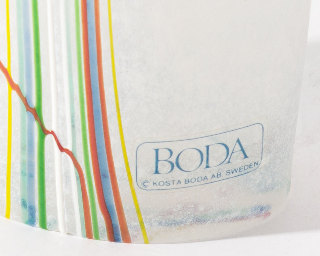 Bertil Vallien Boda Glass "Rainbow" Vase