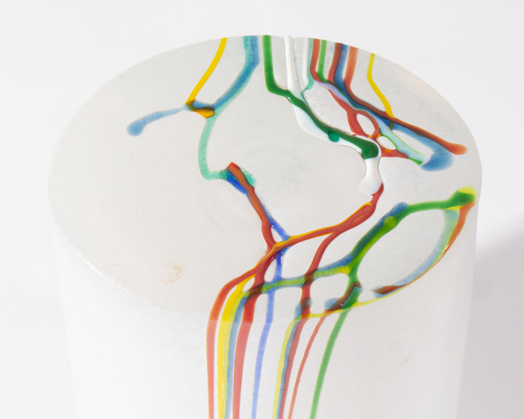 Bertil Vallien Boda Glass "Rainbow" Vase