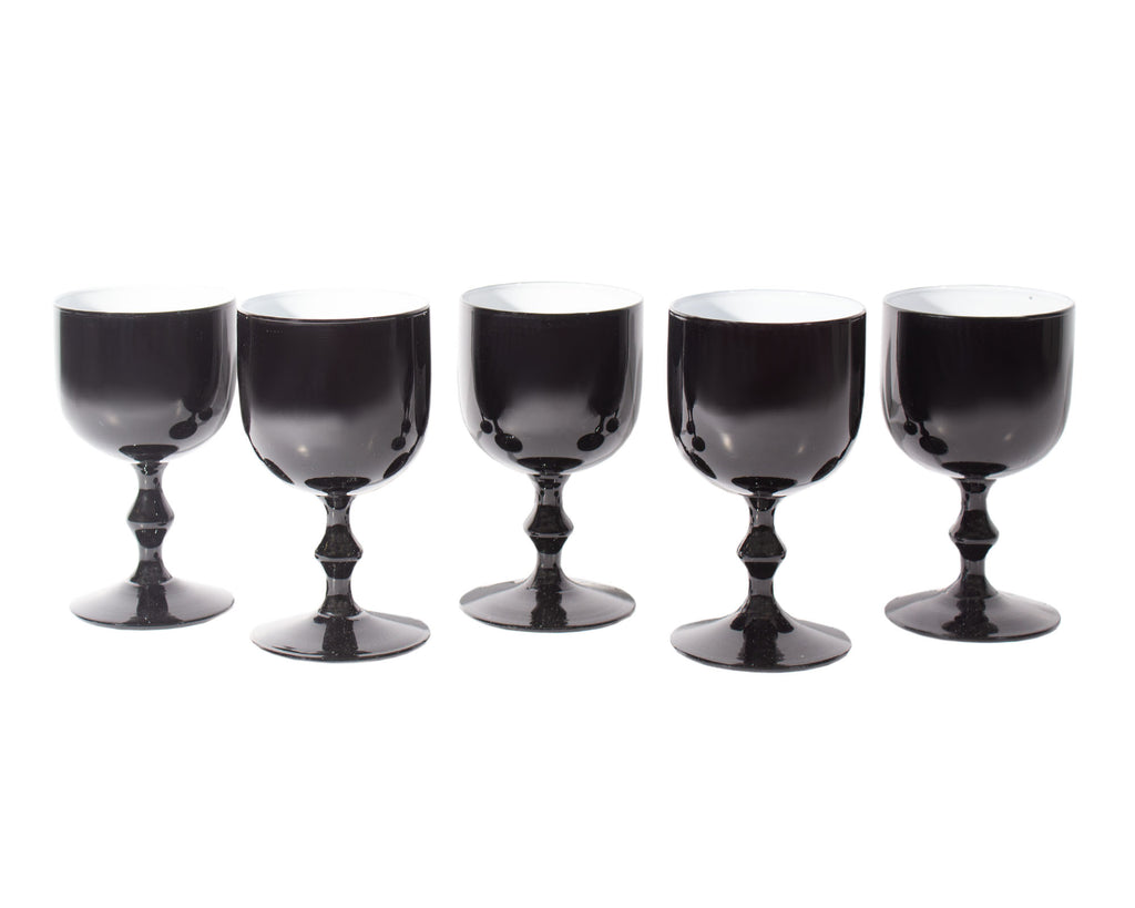 Carlo Moretti Cased Black 5.75” Glasses, Set of Five