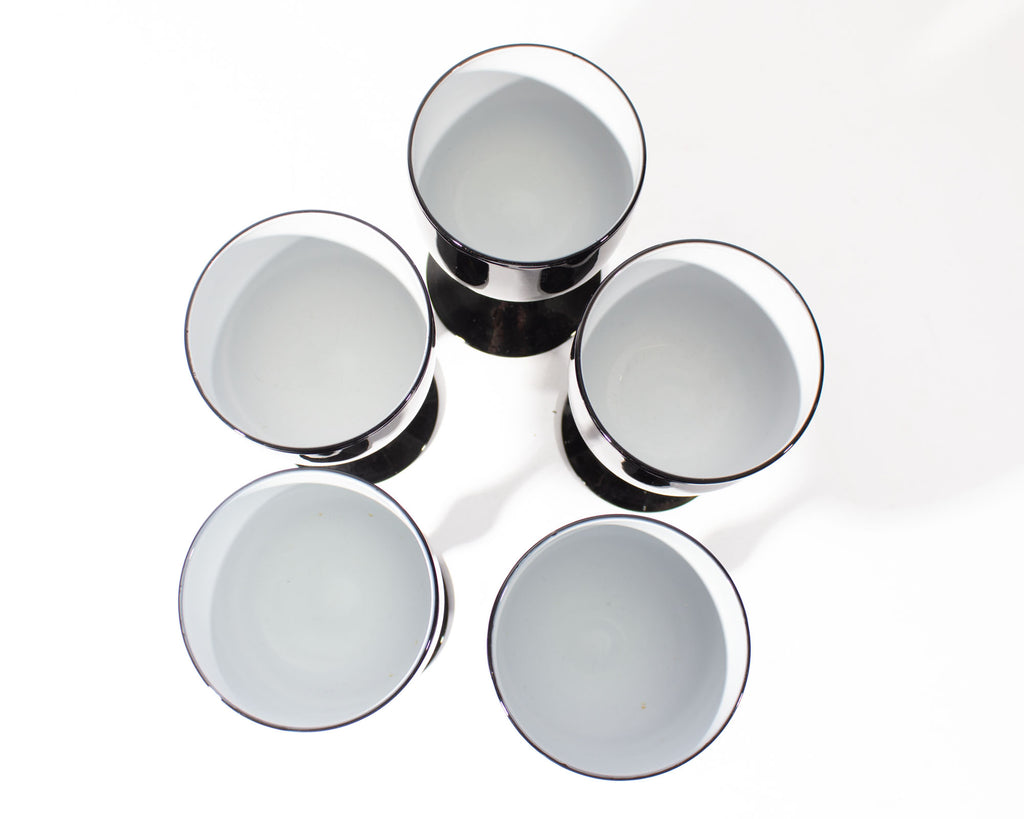 Carlo Moretti Cased Black 5.75” Glasses, Set of Five