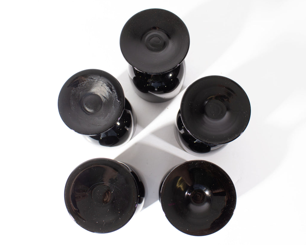 Carlo Moretti Cased Black 5.75” Glasses, Set of Five
