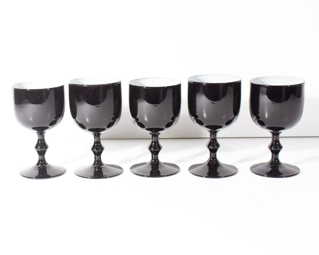 Carlo Moretti Cased Black 5.75” Glasses, Set of Five