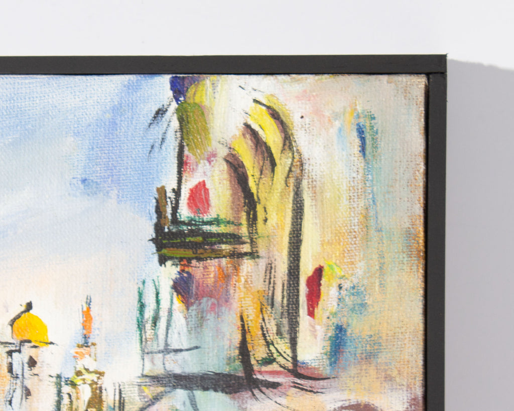 Ben Avram Oil on Canvas Painting of a Mediterranean City
