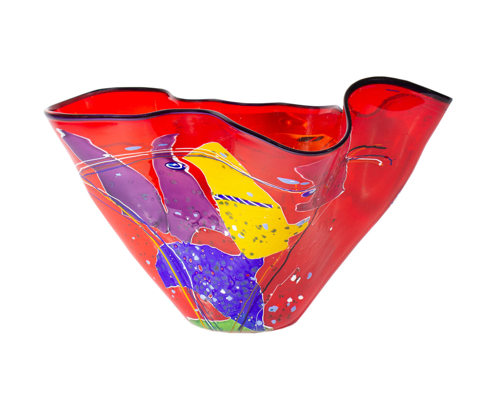 Stephen Rich Nelson Art Glass Centerpiece Vase