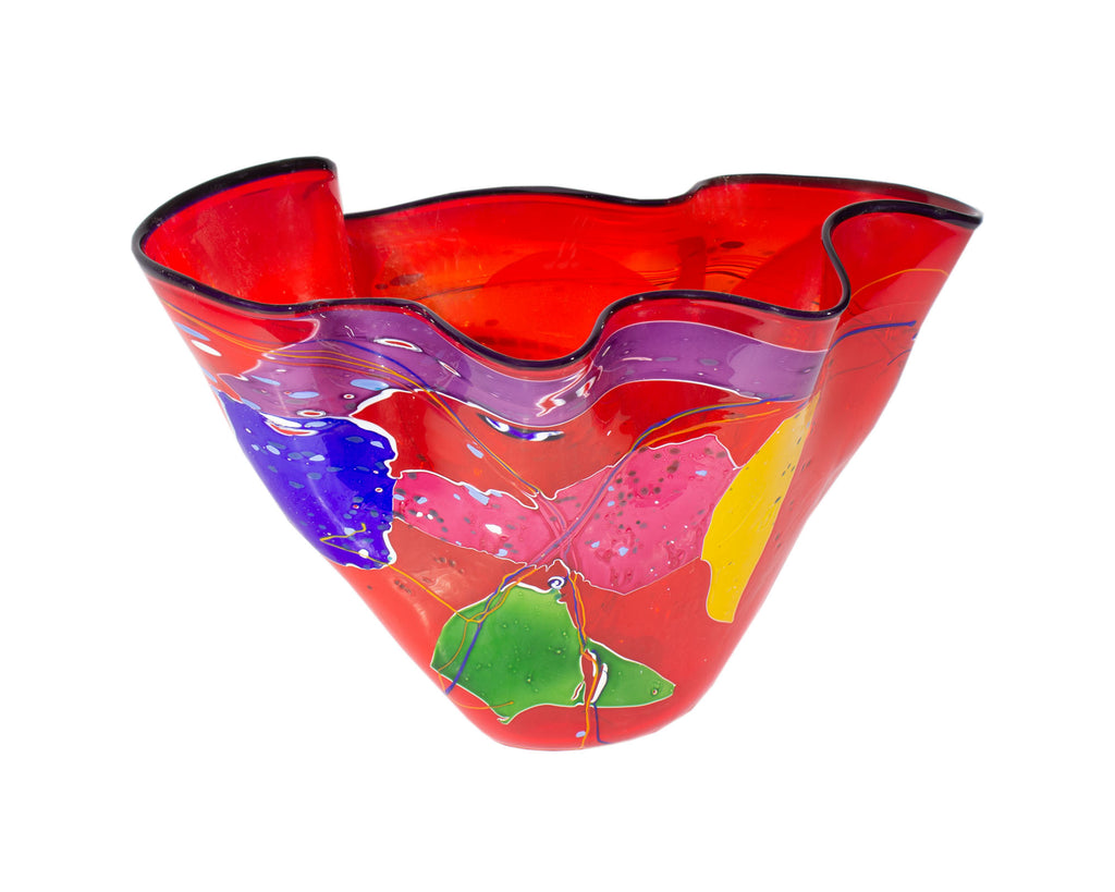 Stephen Rich Nelson Art Glass Centerpiece Vase