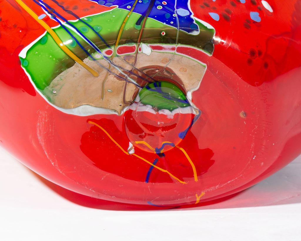 Stephen Rich Nelson Art Glass Centerpiece Vase