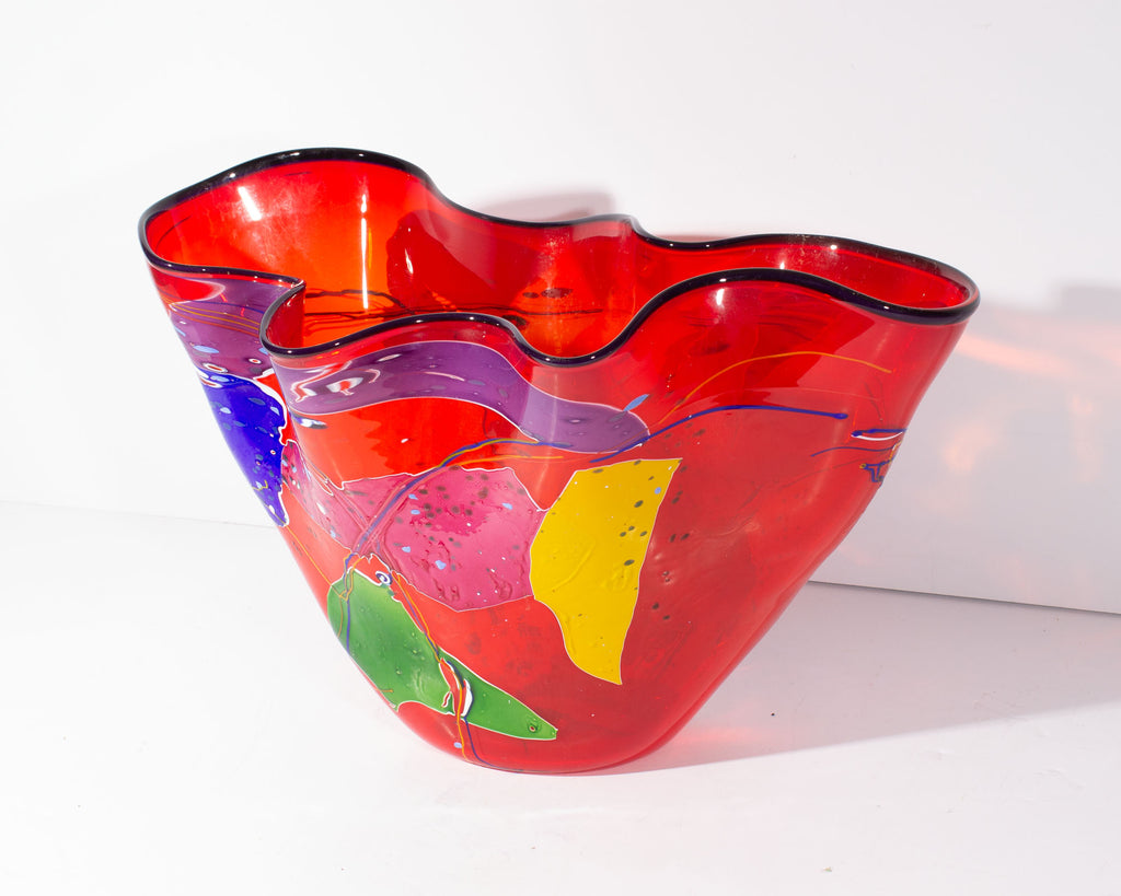 Stephen Rich Nelson Art Glass Centerpiece Vase
