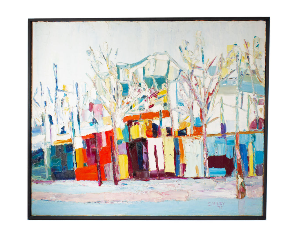 Sydney Smiley 1972 Abstract Oil on Canvas Painting