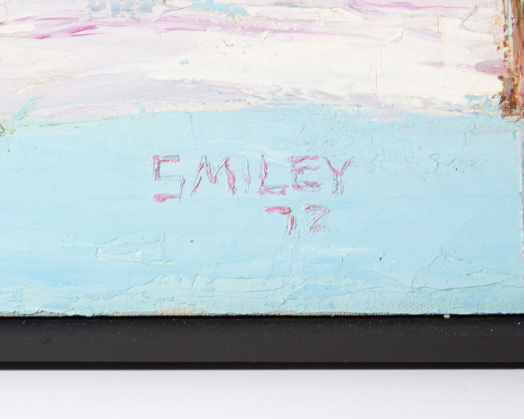 Sidney Smiley 1972 Abstract Oil on Canvas Painting
