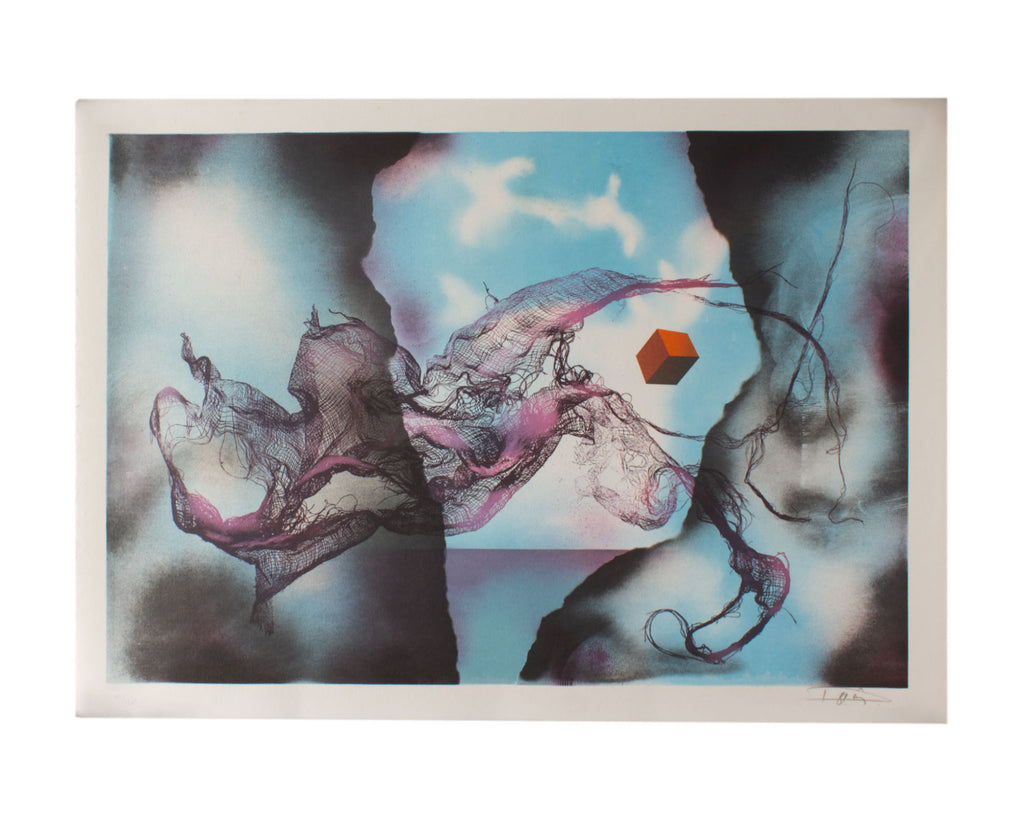 László Dús 1981 Abstract Lithograph