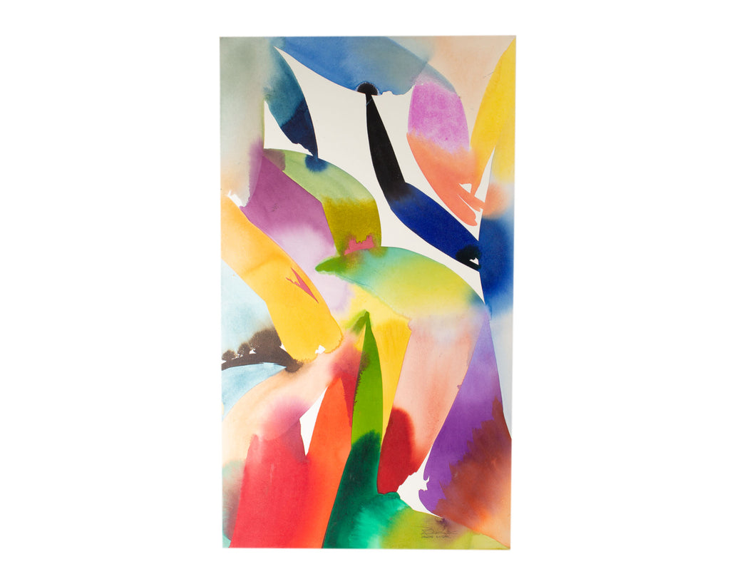 Peter Kitchell 1992 “Crowned Kingdom” Abstract Watercolor Painting