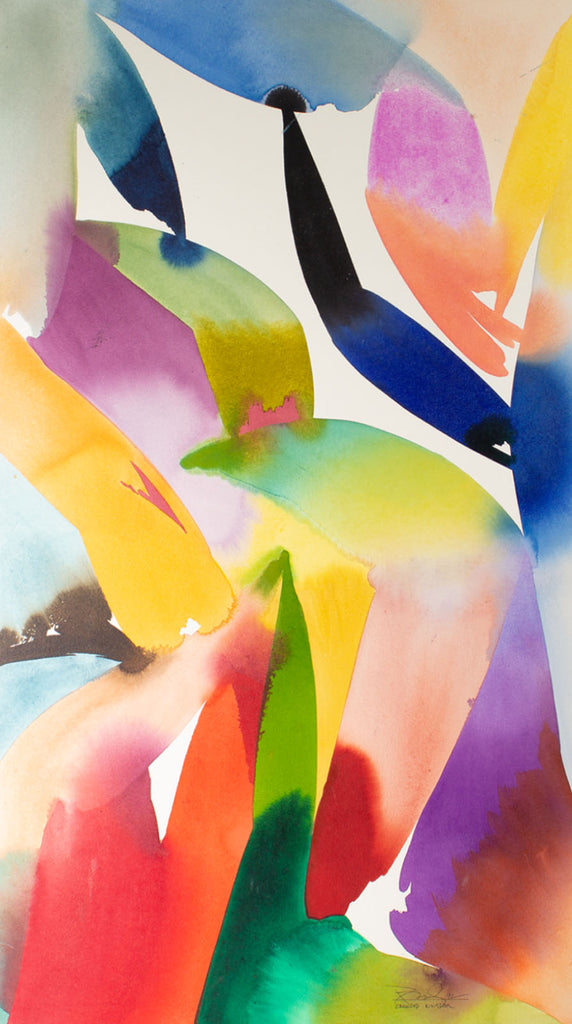 Peter Kitchell 1992 “Crowned Kingdom” Abstract Watercolor Painting