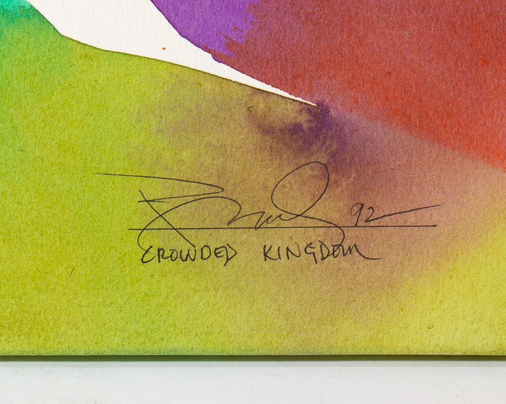 Peter Kitchell 1992 “Crowned Kingdom” Abstract Watercolor Painting