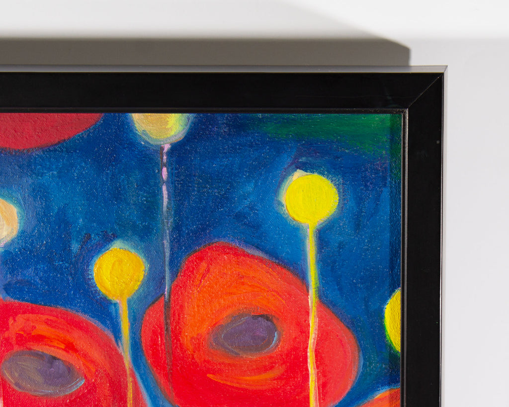 Gayla Hodson Abstract Oil on Canvas Painting of Flowers