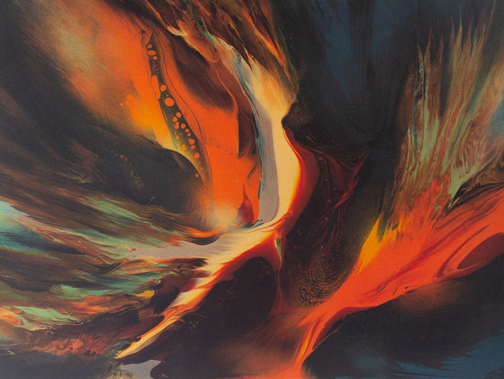 Leonardo Nierman 1974 “Cosmic Wind” Abstract Lithograph