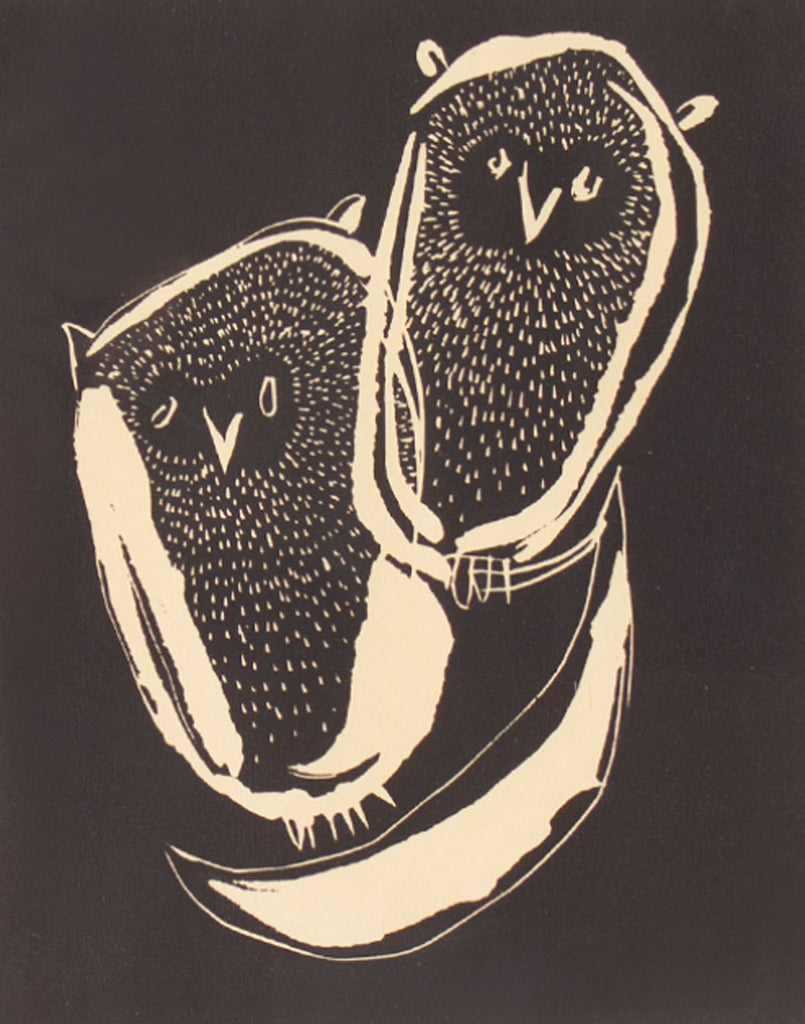 Harry Disberg 1967 “Uilen” Abstract Linocut Print