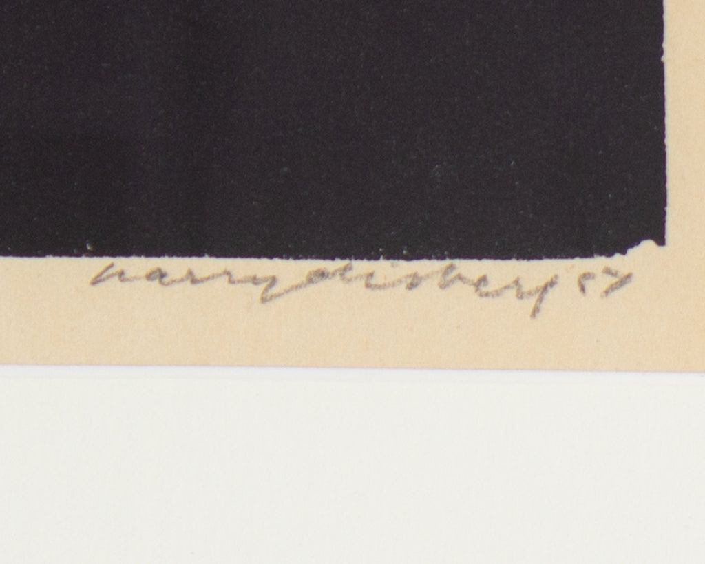 Harry Disberg 1967 “Uilen” Abstract Linocut Print