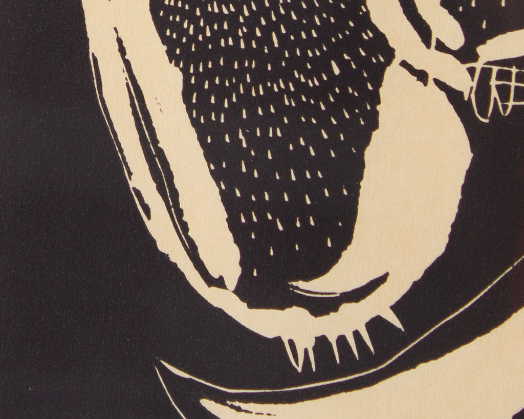 Harry Disberg 1967 “Uilen” Abstract Linocut Print