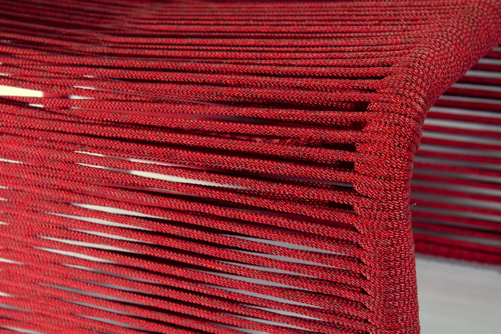 Tidelli “Sugarloaf” Red Rope Table or Ottoman