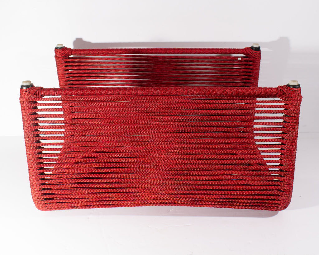 Tidelli “Sugarloaf” Red Rope Table or Ottoman