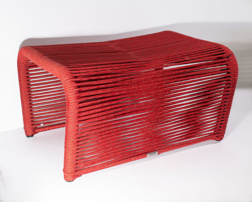 Tidelli “Sugarloaf” Red Rope Table or Ottoman